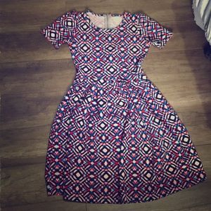 LulaRoe Amelia Dress - Red White and blue